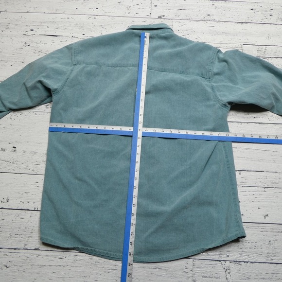 Three Rivers Shirt Mens Medium Green Button Down Long Sleeve Cotton Casual - Picture 5 of 7